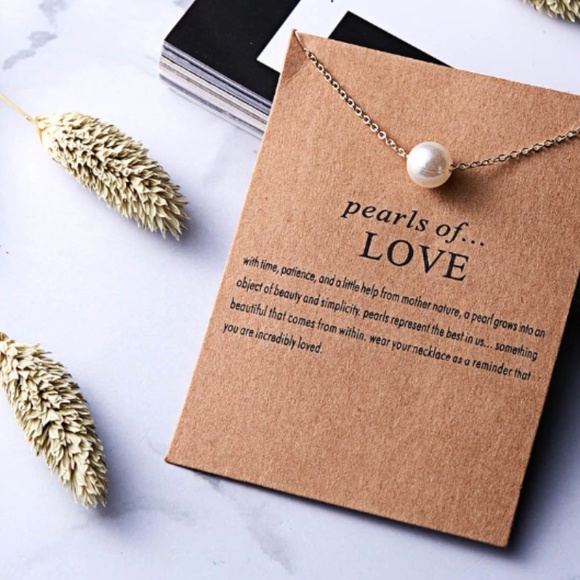 Pearl of Love Boho Layering Gold Charm Necklace - Picture 2 of 8